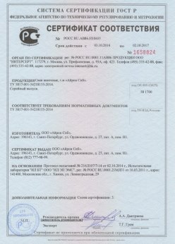 2014.10.03 Георгиевск - Сертификат на сваи винтовые серийный выпуск. ТУ 5817-001-54218155-2014